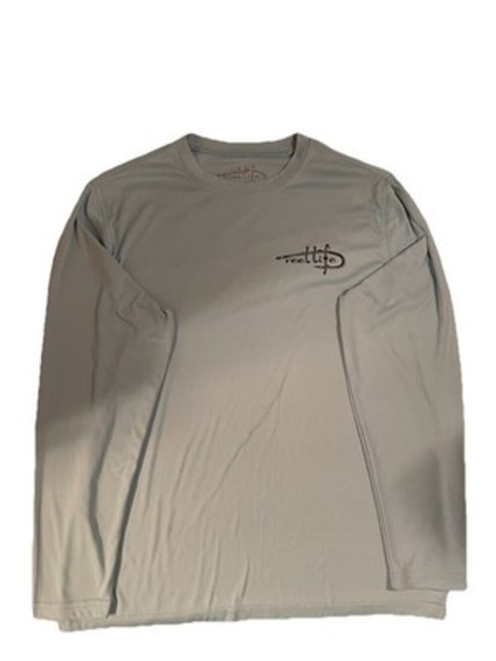 Reel Life Men's XL Grey Graphic Long Sleeve Fishing Shirt 100% Polyester